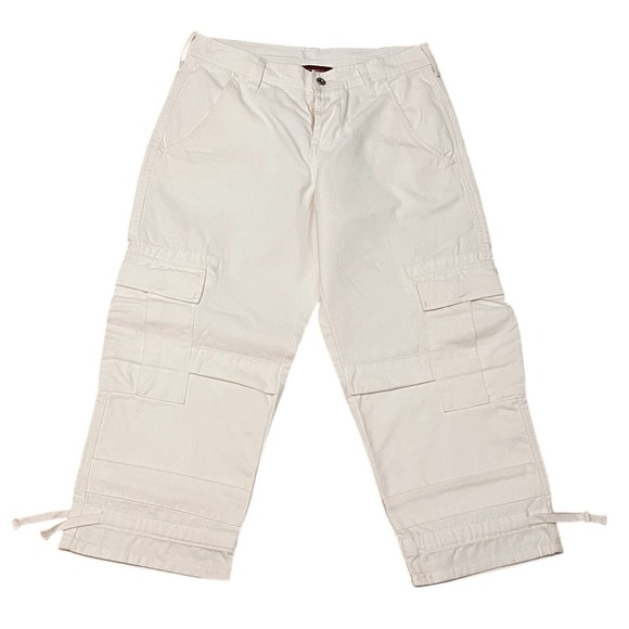 Sundance Pants - Sundance White Cargo Utility‎ Crop Pants 100% Cotton Sz 6